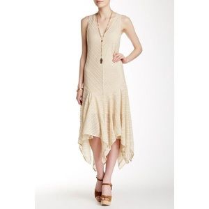 Free People Lila Dress in Tea Long Sheer Lace
